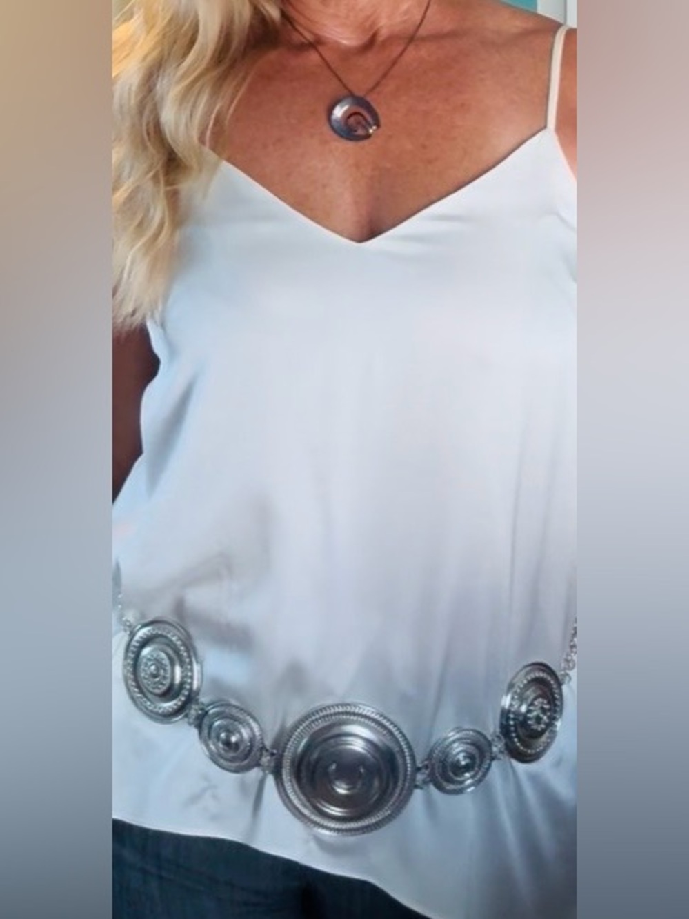 Lulu's Cream V-Neck Asymmetrical Draped Cami - Picture 6 of 10